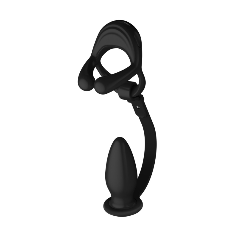 Эрекционное кольцо + рельефная пробка "Running Wild Pro Plug" с вибрацией 